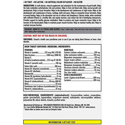 Kirkland Signature Men 50+ Multivitamin, 365 Tablets {Imported from Canada}