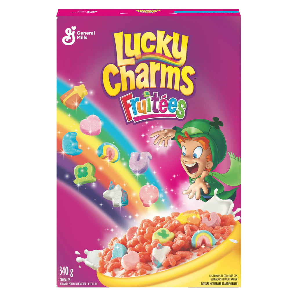 LUCKY CHARMS, Fruity Cereal, 340g/12oz., {Imported from Canada}