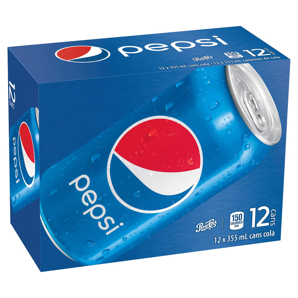 Pepsi Soft Drinks, Soda, Cans, 355mL/12oz., 12 Pack, {Imported from Canada}