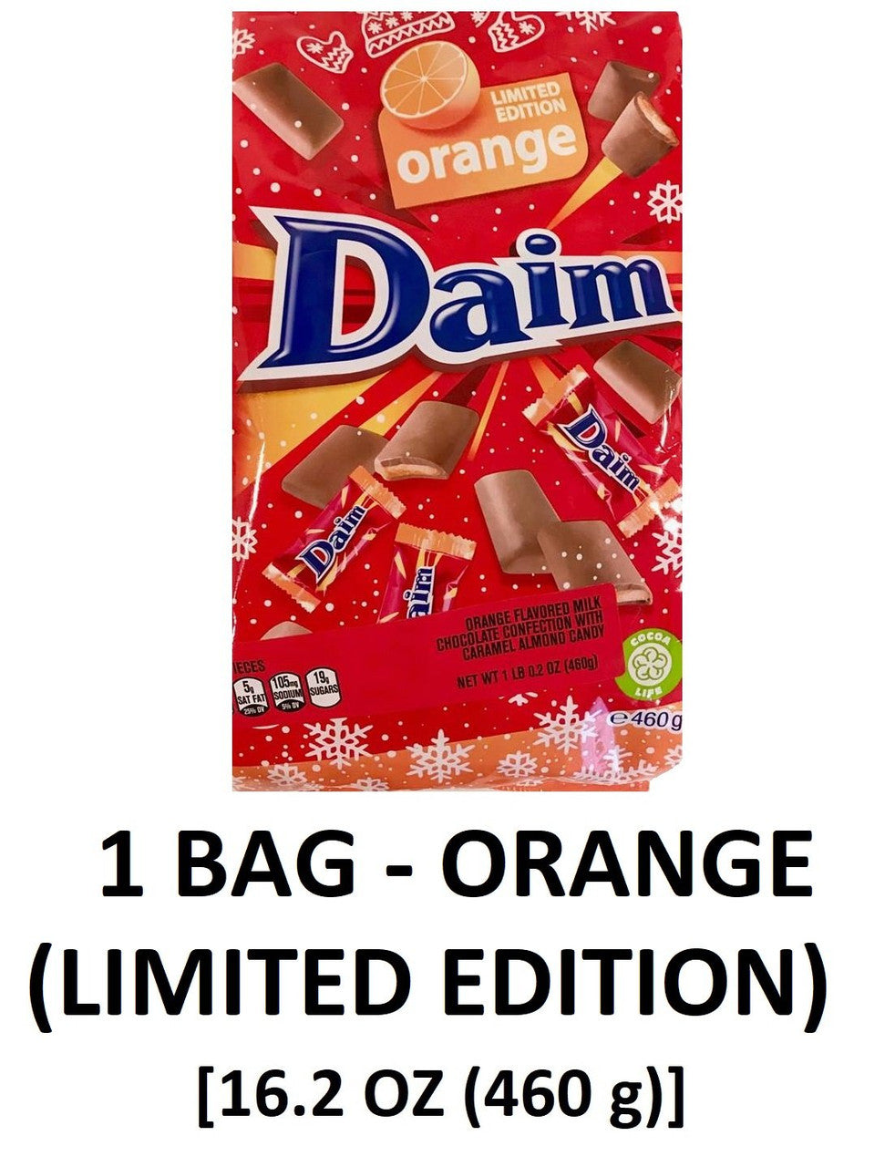 Daim Chocolate Bag (Orange, 460g/16.2oz.) {Imported from Canada}