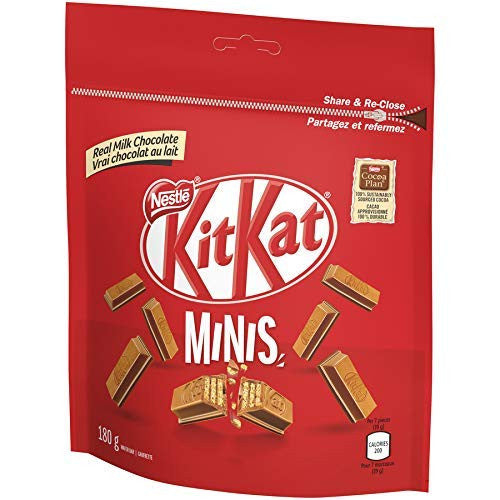 Nestle KITKAT Bars Minis Pouch, 180g/6.3 oz., {Imported from Canada}
