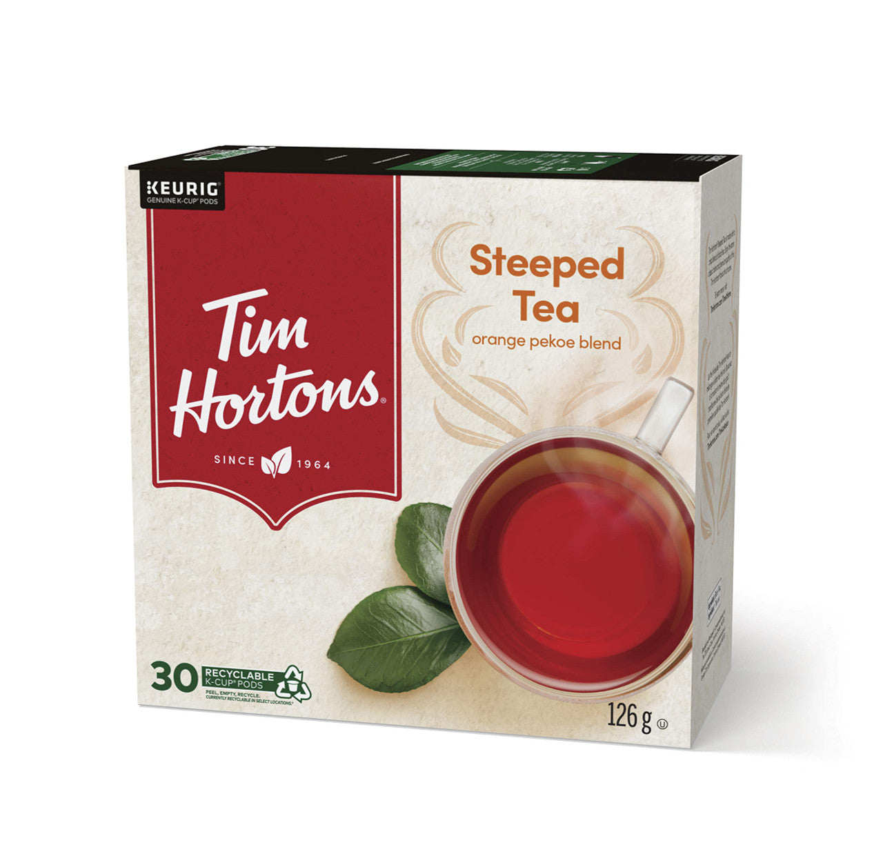 Tim Hortons Steeped Tea - Orange Pekoe Blend, 30ct, 126g/4.4 oz, {Imported from Canada}