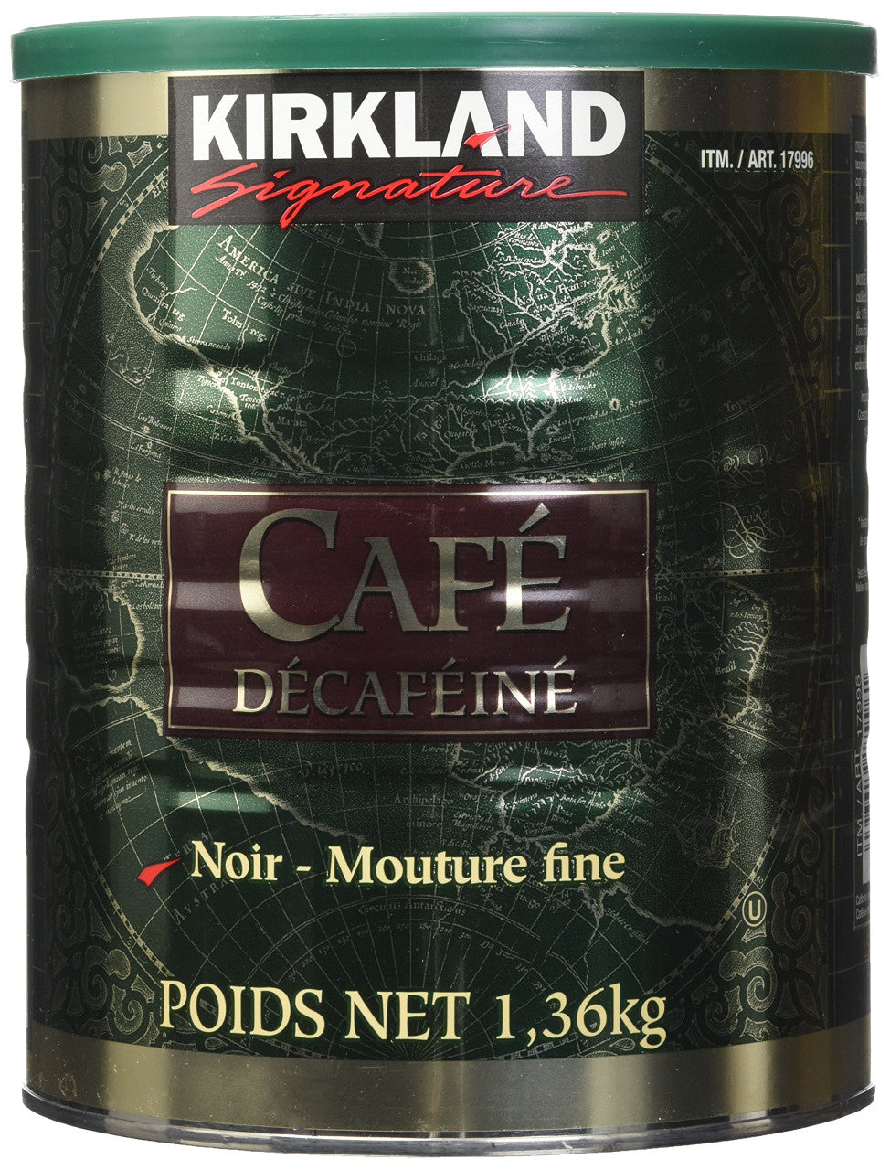 Kirkland Signature Ground Coffee, 1.36kg/3lbs, 100% Decaffeinated