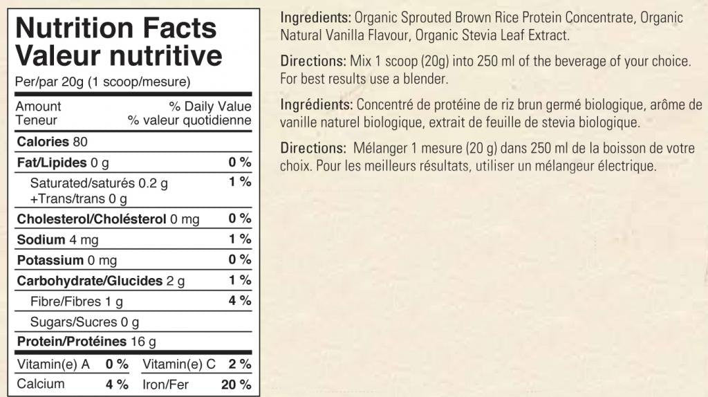 Progressive Organic Rice Protein 800g/28.21oz - Vanilla {Imported from Canada}