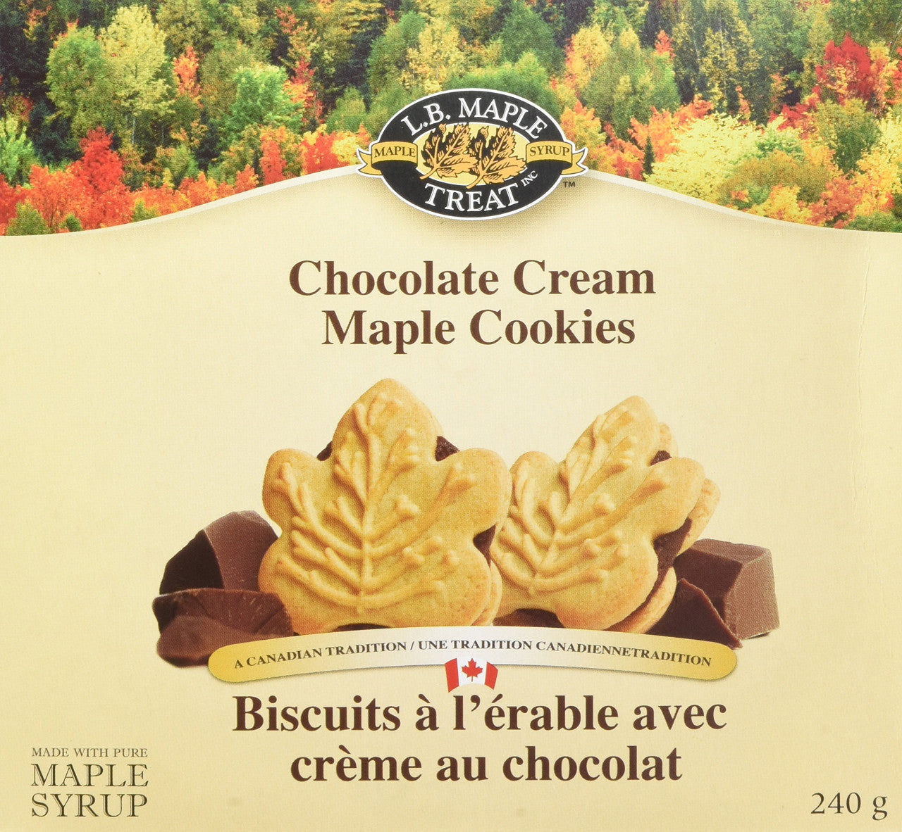 LB Canadian Maple Leaf Chocolate Cream Cookies, 240g/ 8.5oz. {Canadian}