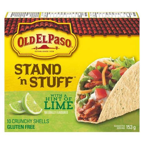 Old El Paso, Stand 'n Stuff Taco Shells, Hint of Lime, 153g/5.4oz., {Imported from Canada}