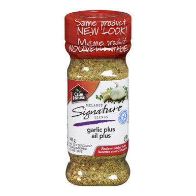 Club House, Signature Blend, Garlic Plus, 141g/5oz. Seasoning, (Imported from Canada)