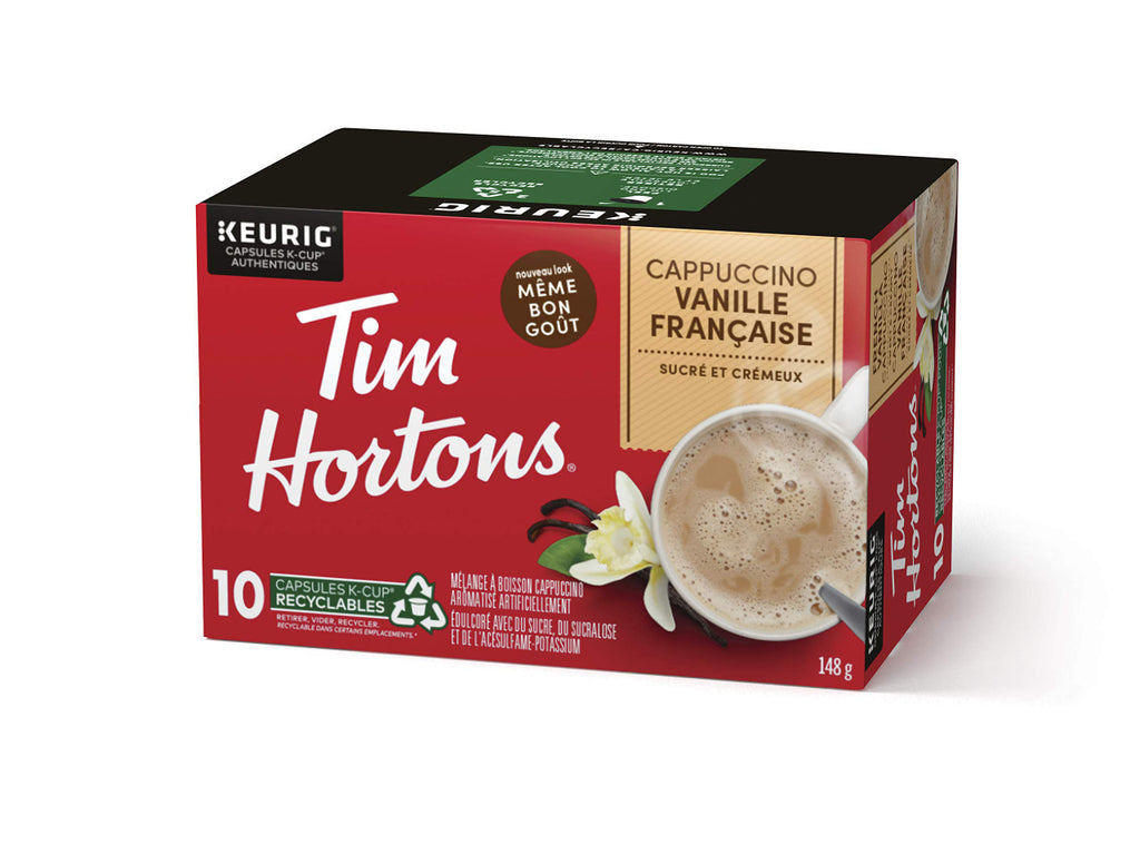 Tim Horton's Cappuccino French Vanilla k-cups, 148g/ 10 Count {Imported from Canada}