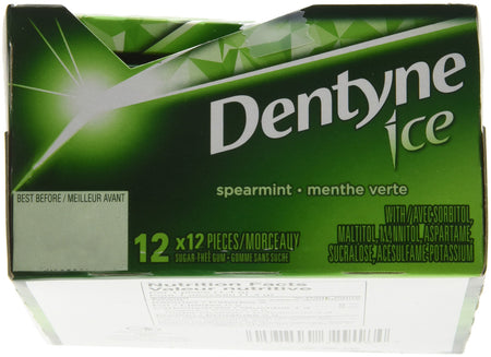 Dentyne Ice Bubble Gum, Spearmint, 12 Count {Imported from Canada}