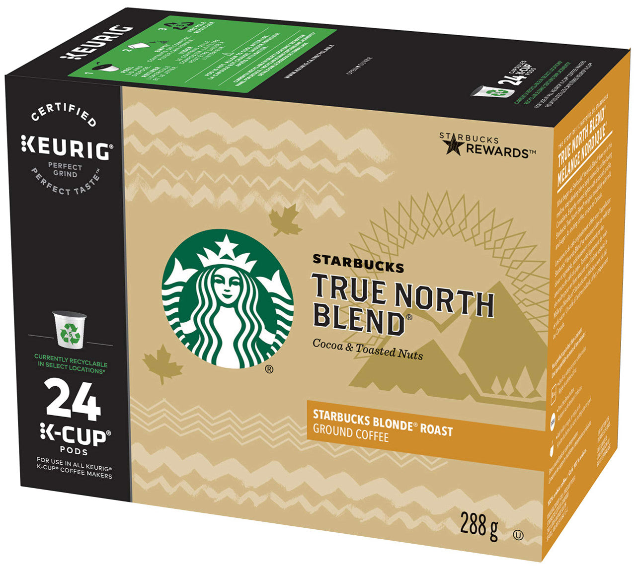Starbucks True North Blend K-Cup PODS 24ct, (Imported from Canada)