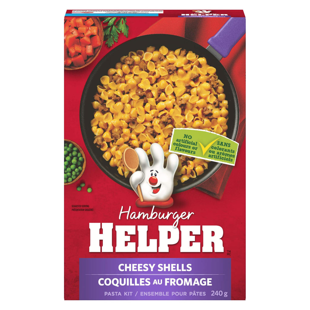 Hamburger Helper, Cheesy Shells, 240g/8.5oz., {Imported from Canada}