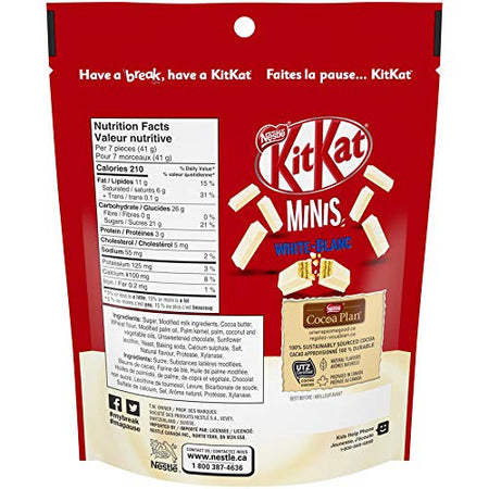 Nestle Kit Kat White Chocolatey Wafer Minis, 180g/6.4oz,(Imported from Canada)