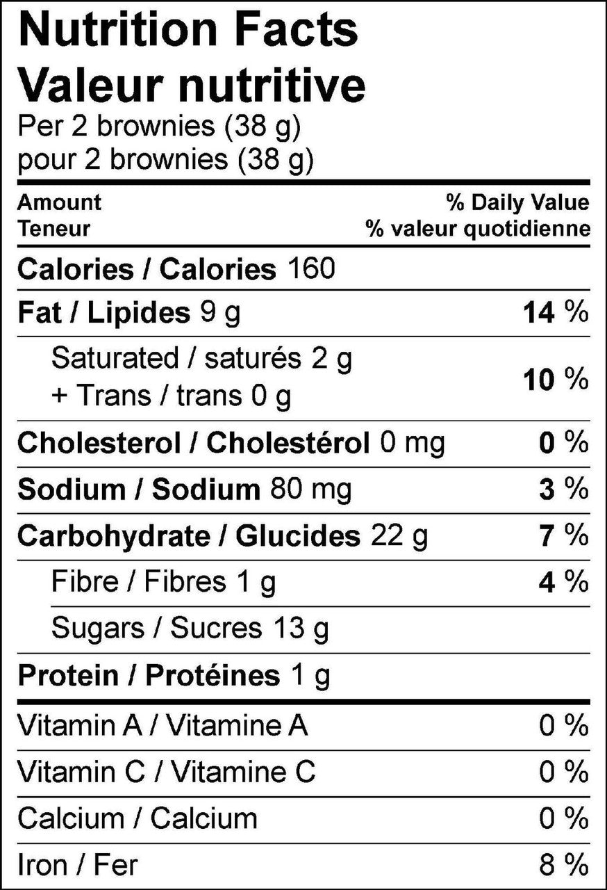 Original Two-Bite Brownies, 608g/1.3 lbs. Box (Imported from Canada)