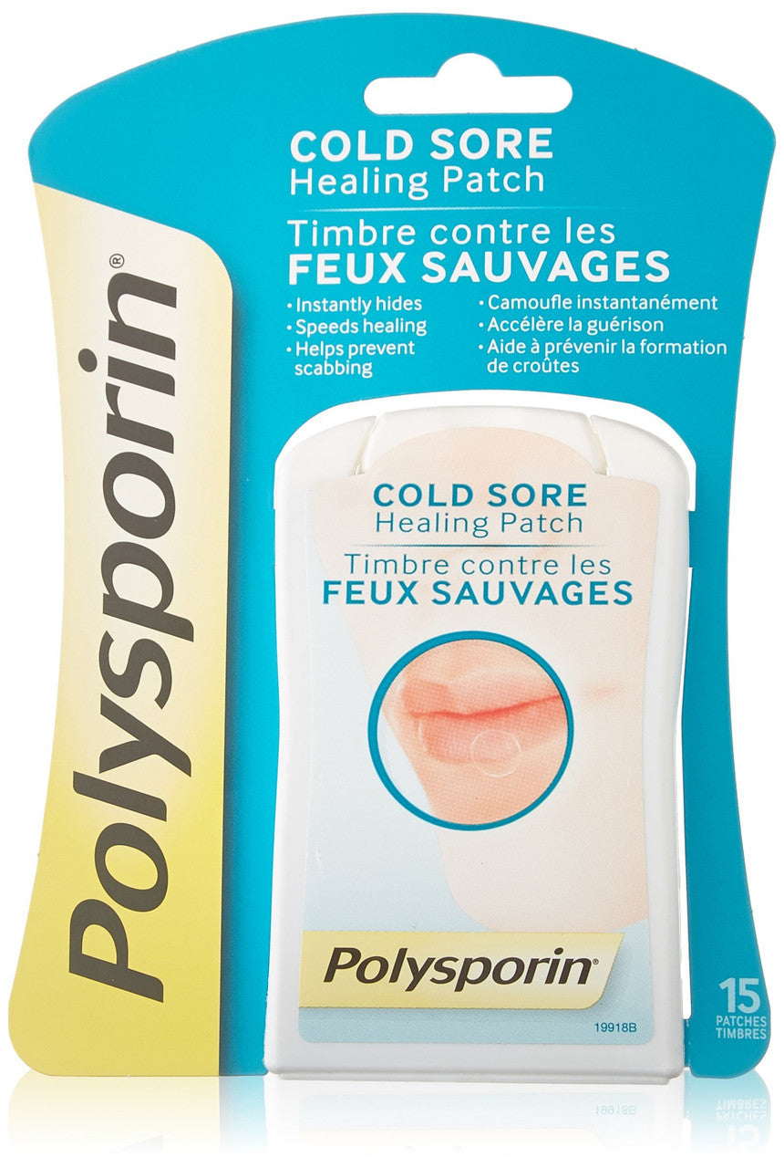 Polysporin Cold Sore Healing Patch, 15 Count {Imported from Canada}