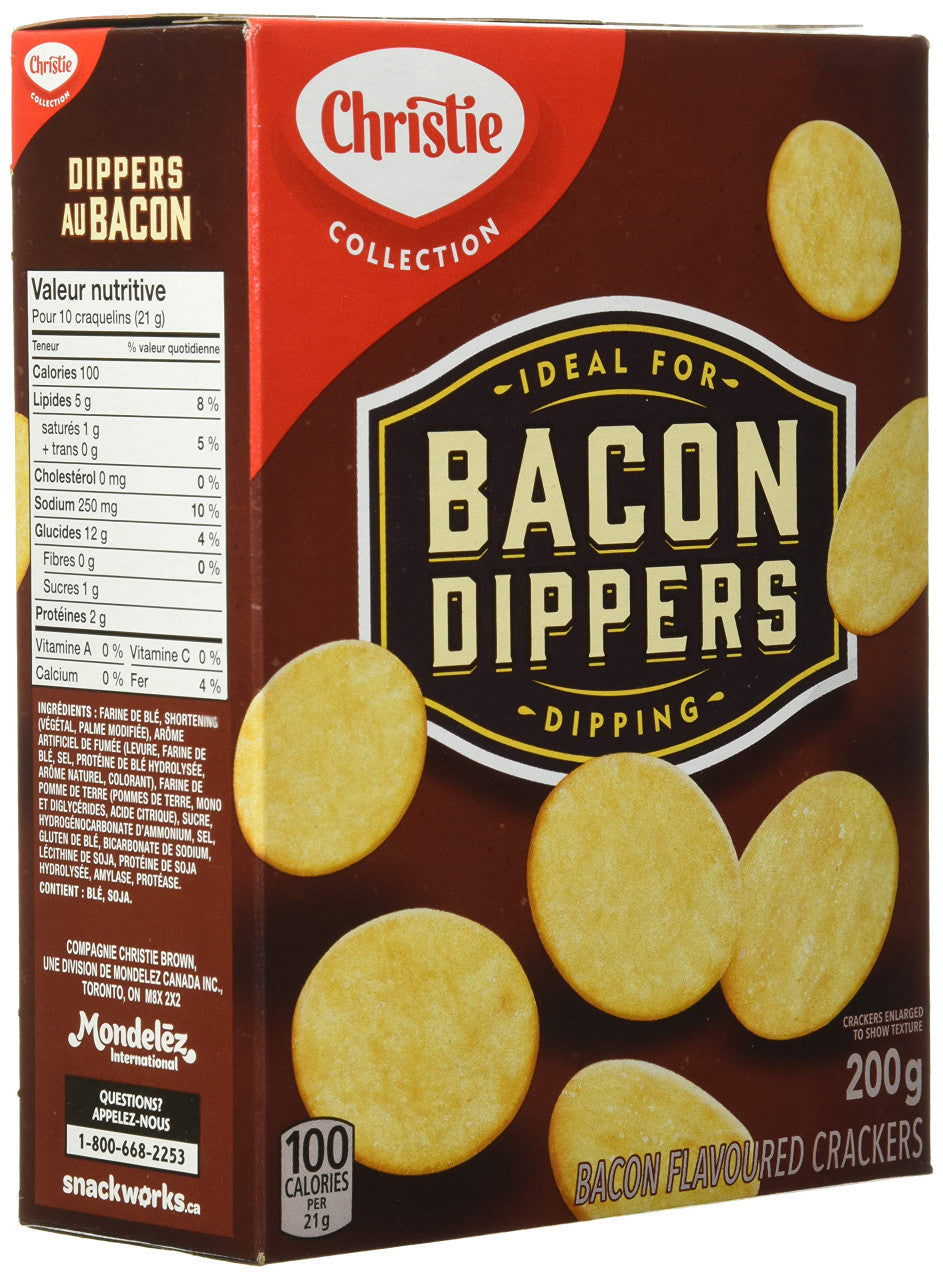 Christie Bacon Dippers Crackers, Ideal for Dipping, 200g/7.05 oz {Canadian}