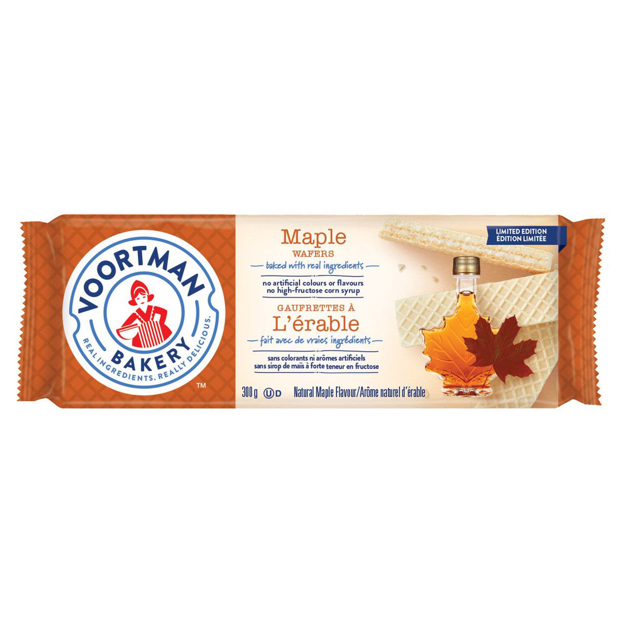 Voortman Maple Wafer Cookies, 300g/10.6 oz., {Imported from Canada}