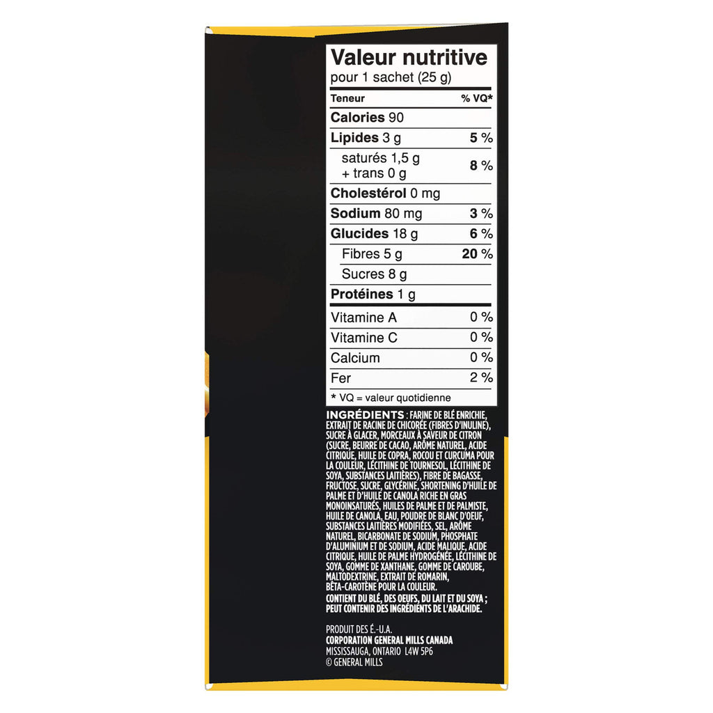 Fibre 1 Delights Bar, Lemon Flavour, 5ct, 125g/4.4oz, {Imported from Canada}