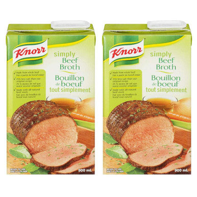 Knorr Simply Beef Broth 900ml/30.4 fl. oz., 2-Pack {Imported from Canada}