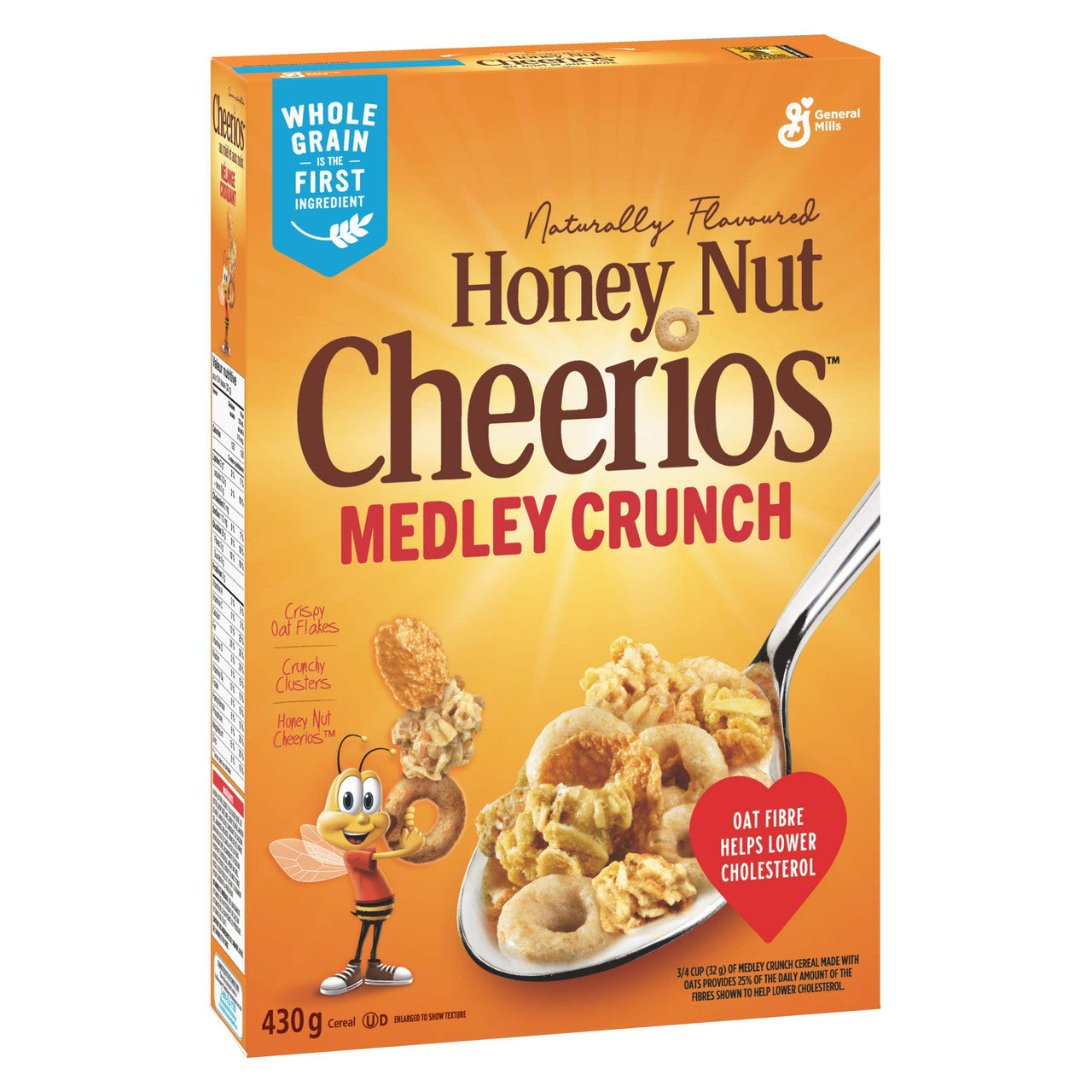 Cheerios Honey Nut Medley Crunch Cereal, 430g/15oz, (Imported from Canada)