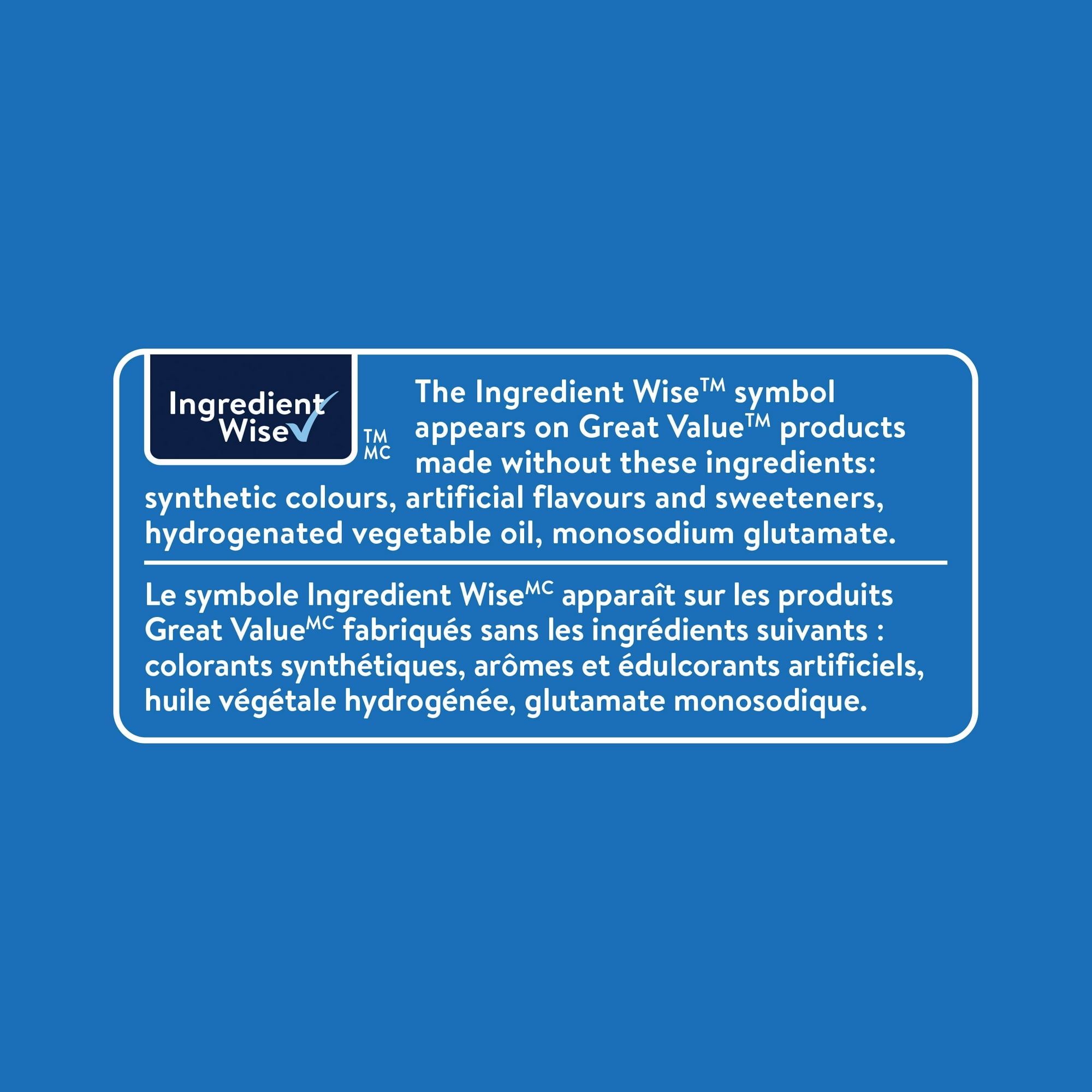 Great Value Cookies & Cream Spread, 375g/13.2 oz - Ingredient Wise label on a blue background