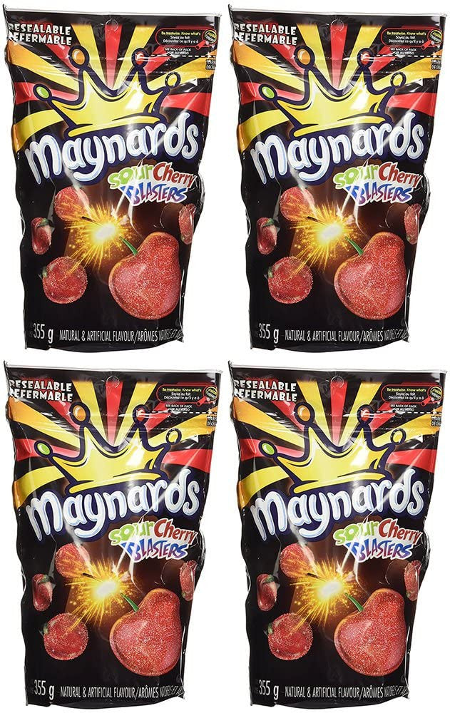 Maynards Sour Cherry Blasters Candy, 355g/12.5 oz. per pack (4 Pk) {Imported from Canada}
