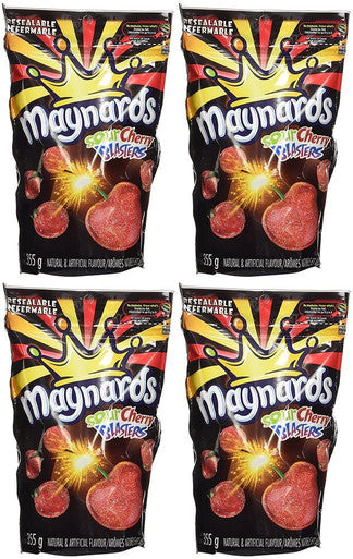 Maynards Sour Cherry Blasters Candy, 355g/12.5 oz. per pack (4 Pk) {Imported from Canada}