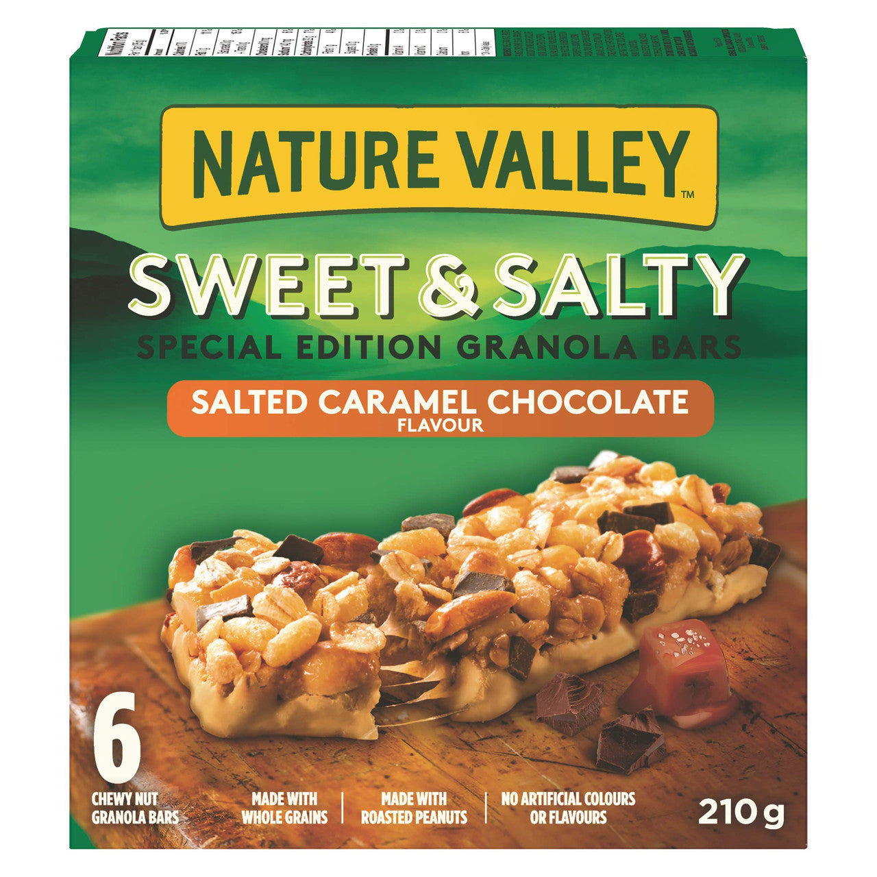 Nature Valley Sweet & Salty Salted Caramel Chocolate Flavoured Granola Bars, Special Edition, 6 Count, 210g/7.4 oz., {Imported from Canada}