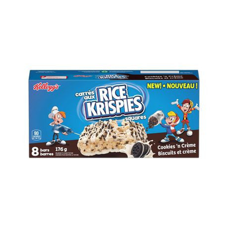 Rice Krispies Squares Bars Cookies 'n Creme, (8ct) 176g/6.2 oz {Imported from Canada}