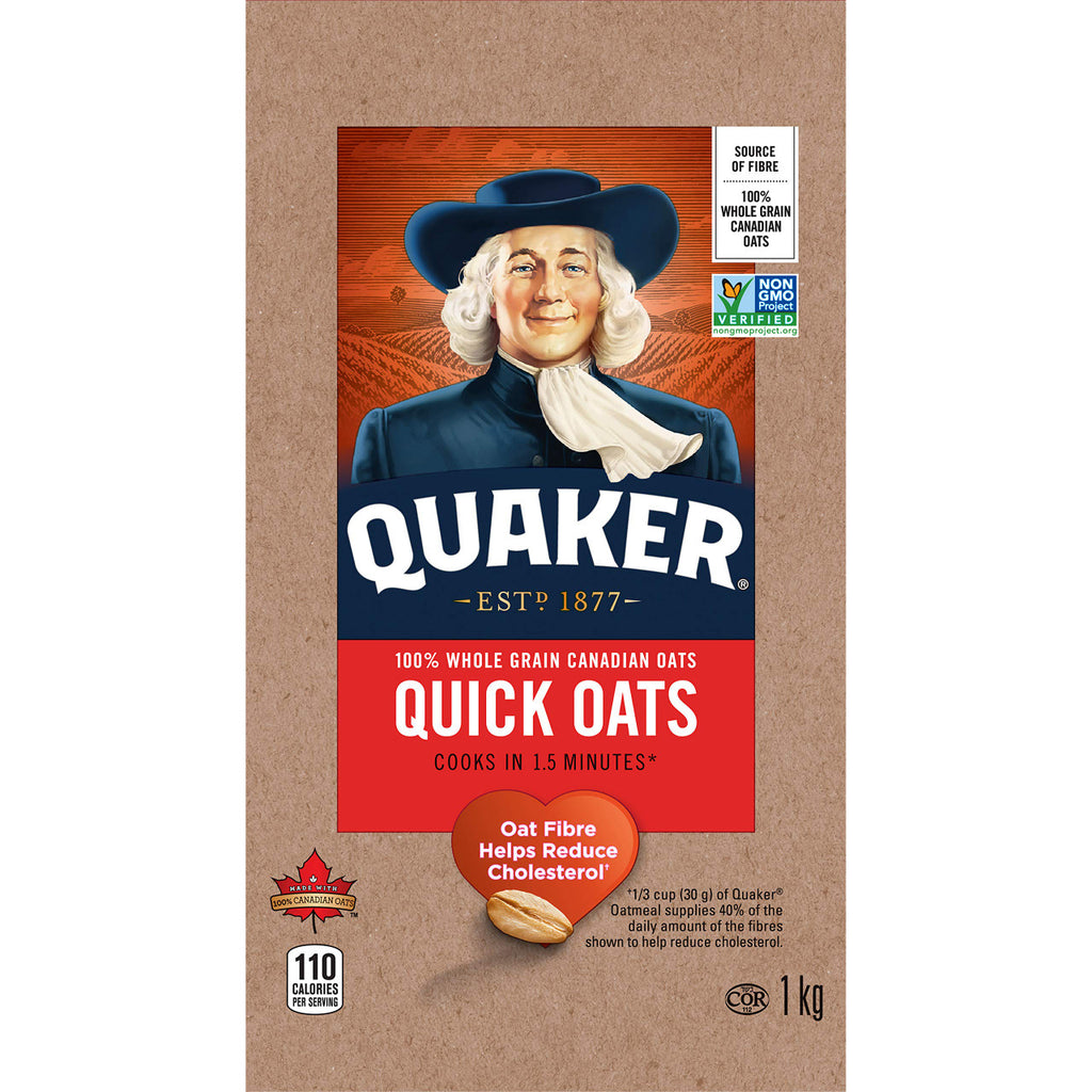 Standard Quaker Quick Oats 1 Kg/2.2 lbs., {Imported from Canada}