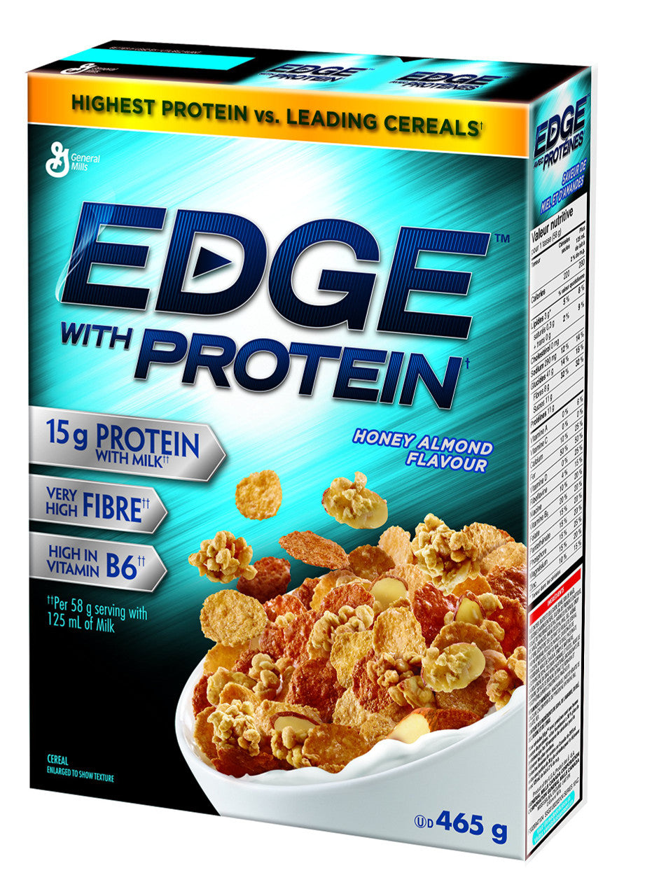General Mills Edge Protein Honey Almond Cereal, 465g/16.4oz (Imported from Canada)