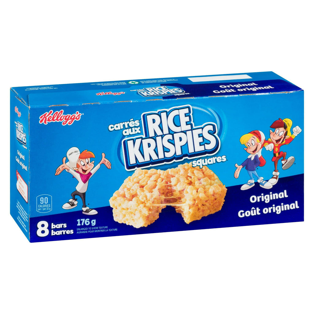 Box of Kellogg's Original Rice Krispies Bars 176g/6.2 oz with cartoon characters on a white background
