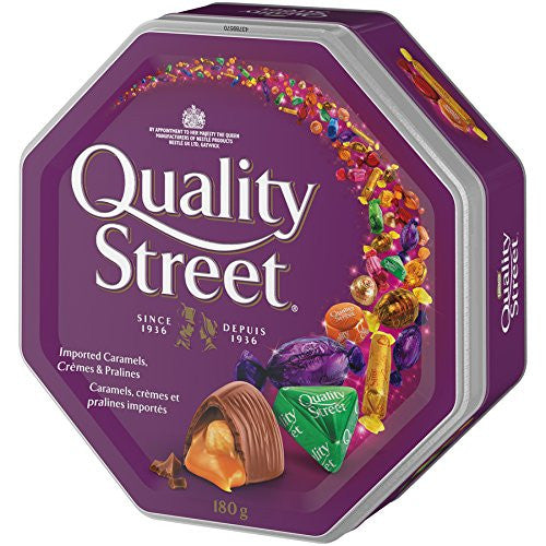 NESTLE QUALITY STREET, Caramels, Cremes & Pralines, Christmas Tin, 180g/6.3oz., {Imported from Canada}