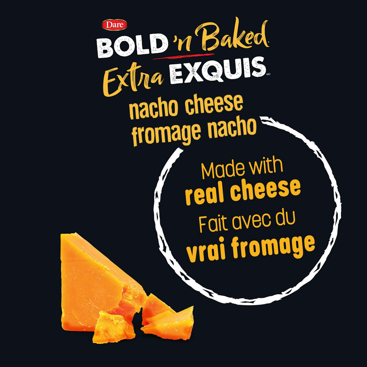 Dare Bold 'n Baked Nacho Cheese Crackers, 150g/5.3 oz., {Imported from Canada}