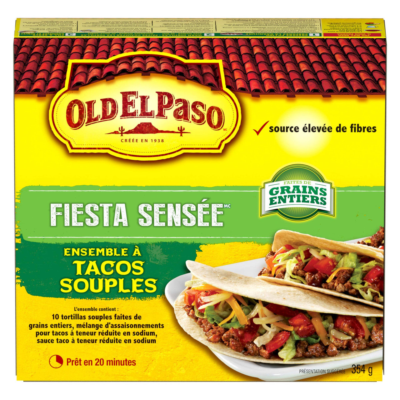 Old El Paso Smart Fiesta Soft Taco Dinner Kit, 10 Count, 354g/12.5oz, {Imported from Canada}