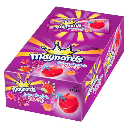 Maynards Juicy Squirts Berry Gummy Candy, 55g/1.9oz., (Pack of 18) {Imported from Canada}