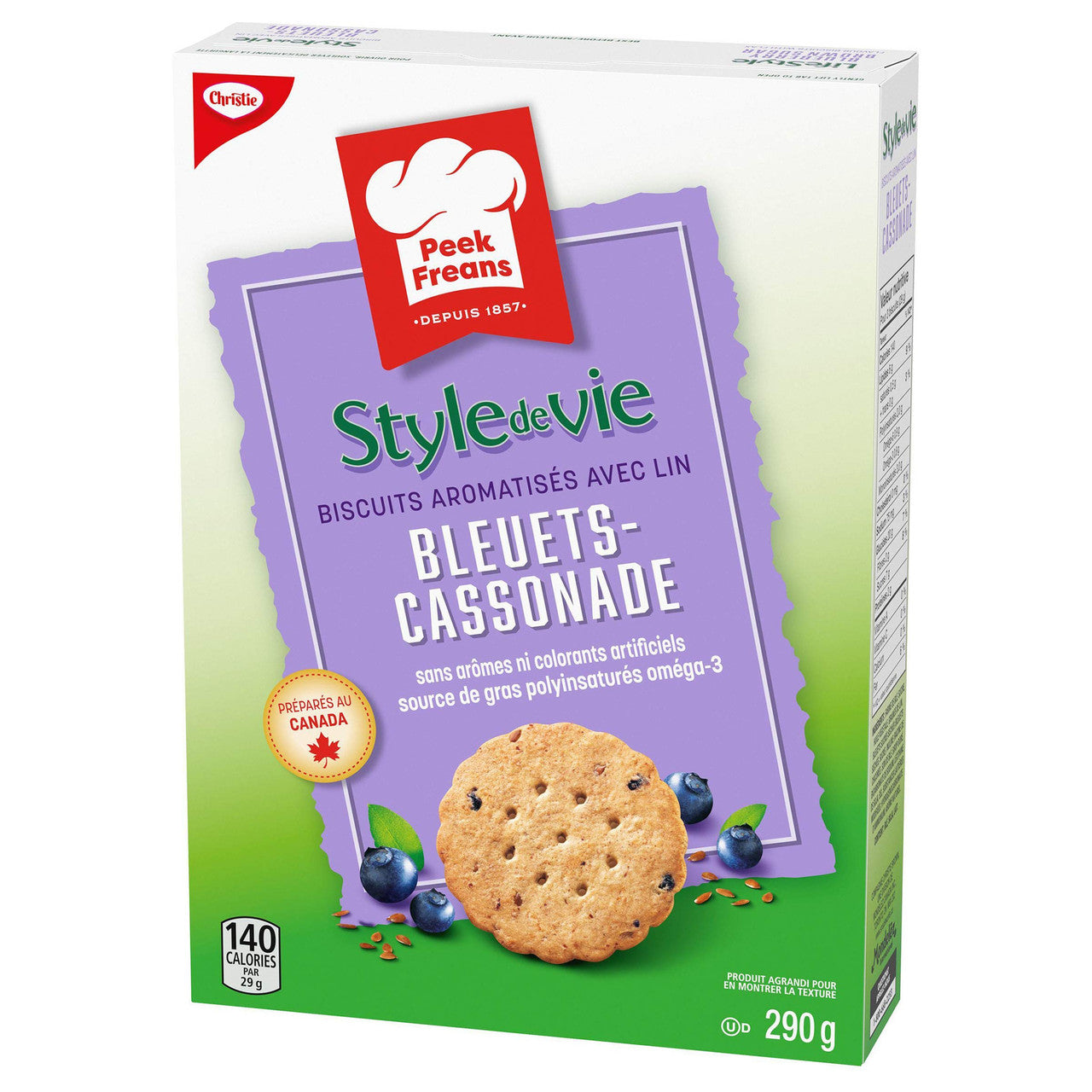 Peek Freans Lifestyle Blueberry Brown Sugar with Flax Cookies  290g/10.2 oz., {Imported from Canada}