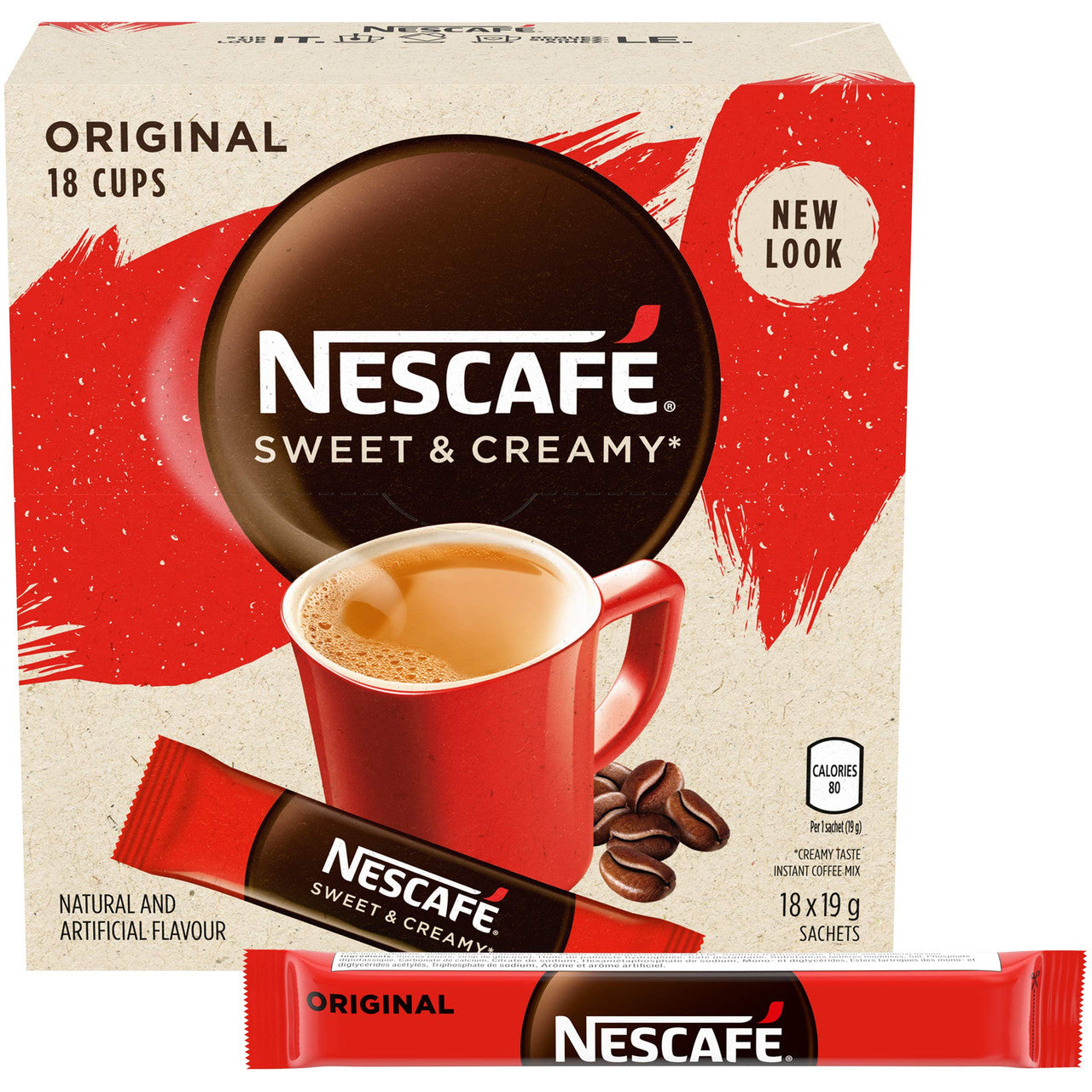 NESCAFE Sweet & Creamy Original, Instant Coffee Sachets, 18x19g {Imported from Canada}