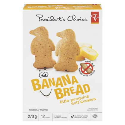 President's Choice Little Penguins Banana Bread Cookies, 270g/9.5oz, {Imported from Canada}