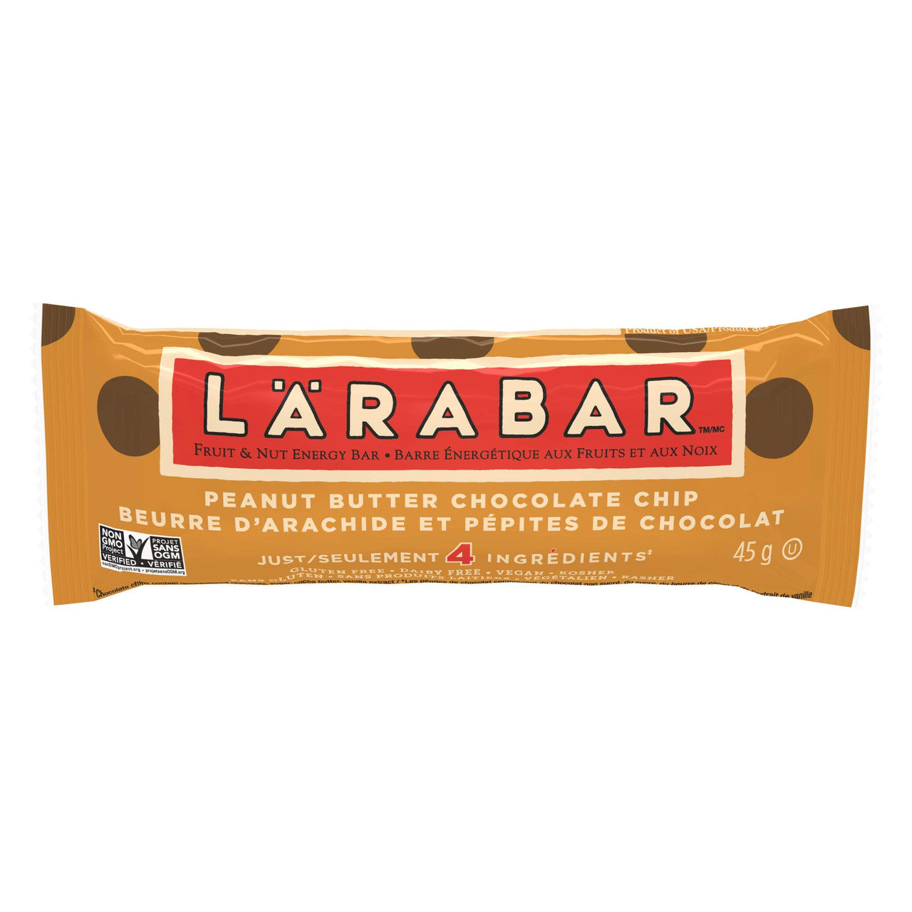 Larabar Gluten Free Peanut Butter Chocolate Chip Fruit and Nut Energy Bar, 16-Count, 720 Gram {Imported from Canada}