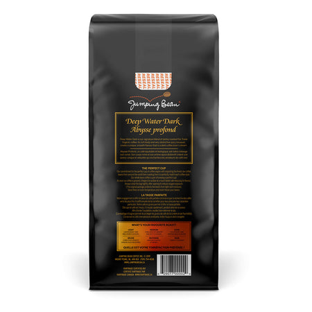 Jumping Bean Deep Water Roast Fairtrade Organic Whole Bean Coffee, Dark Roast, 454g/1lb., {Imported from Canada}
