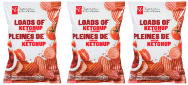 President's Choice Potato Chips, Loads of Ketchup, 200g/7.1oz - 3 Pack {Imported from Canada}