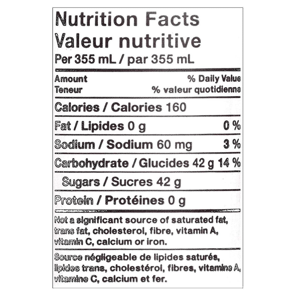 7UP Lemon-Lime Soda 355mL Cans 12 Pack - Nutrition Facts