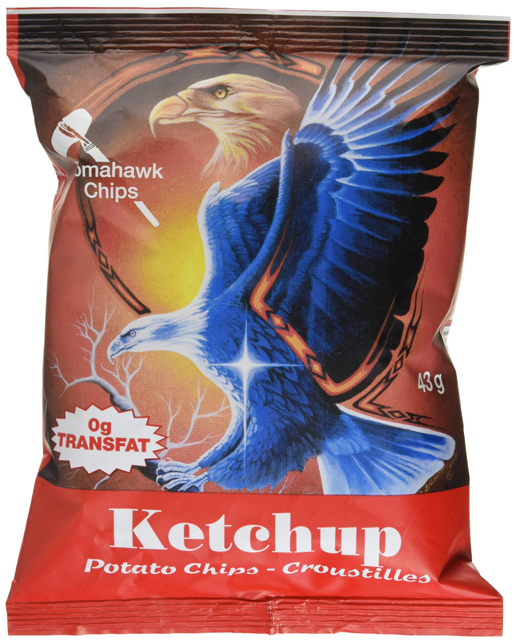 Tomahawk Ketchup Flavour Potato Chips, 43g/1.5 oz., Vending Size Bag, {Imported from Canada}