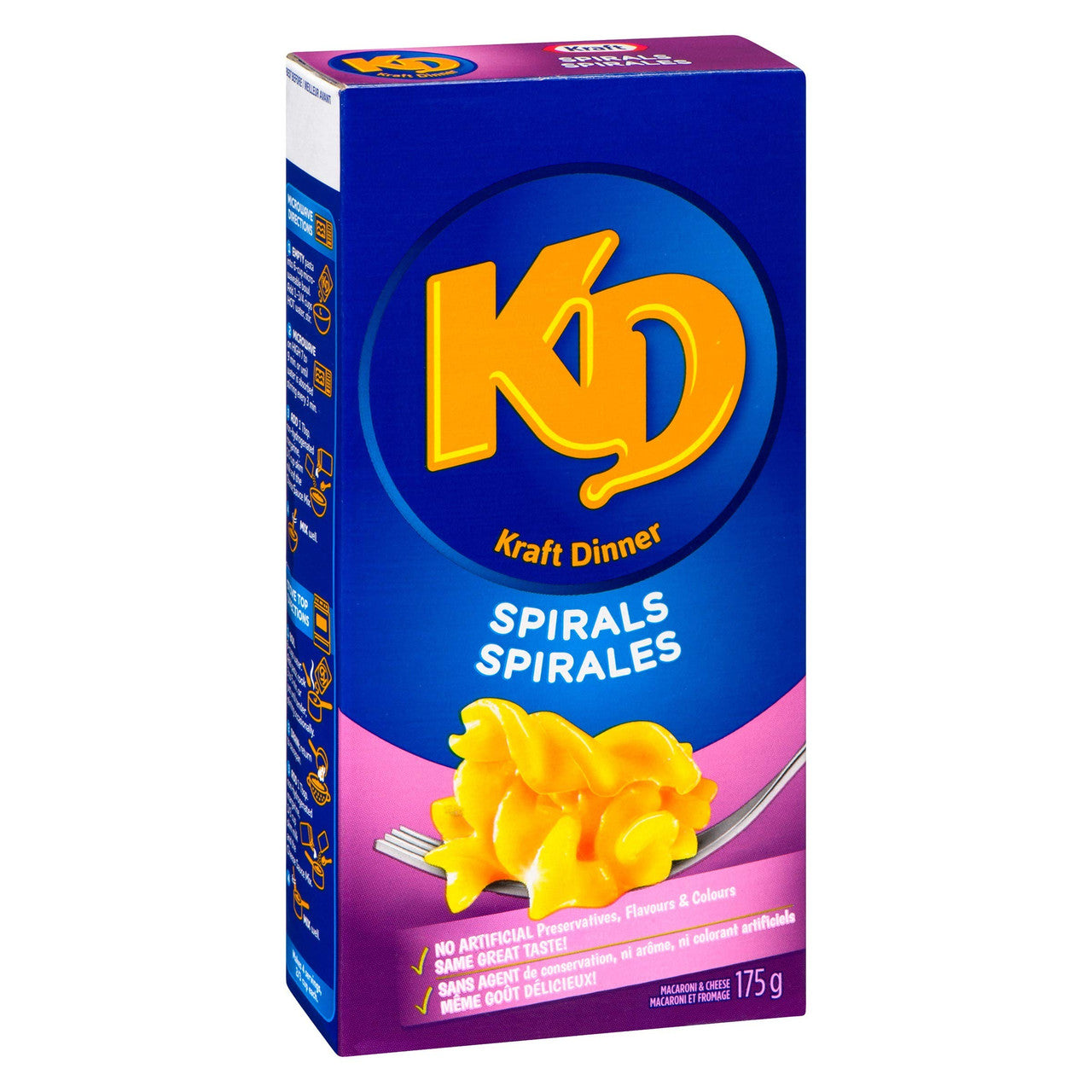 Kraft Dinner Spirals Macaroni & Cheese, 175g/6.2oz. (Pack of 24), {Imported from Canada}