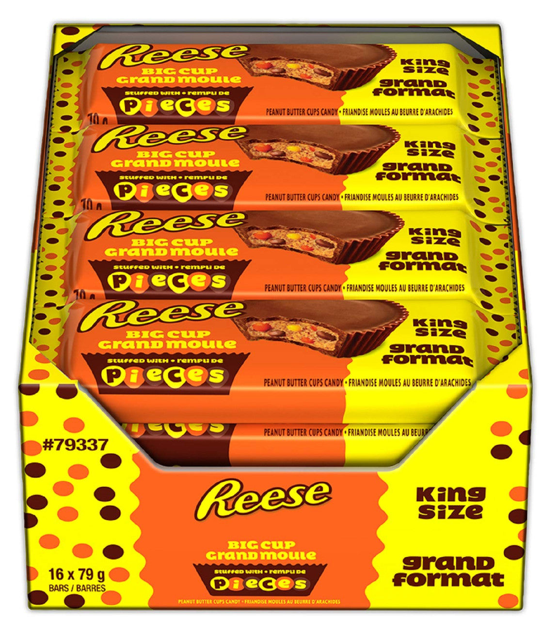 Reese Pieces, Chocolate Peanut Butter Cups, King Size, (16ct x 79g/2.8oz.), {Imported from Canada}