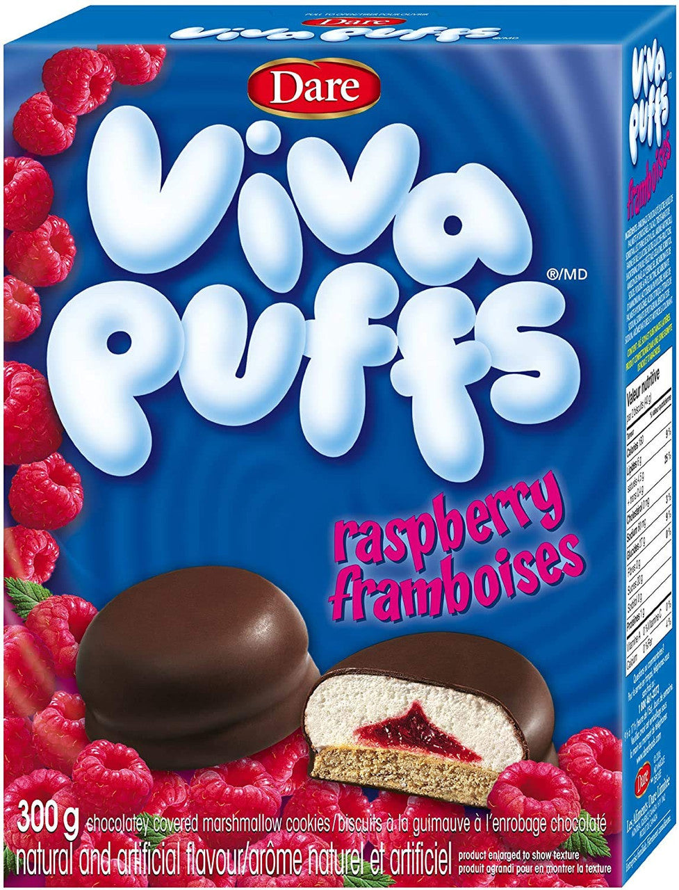 Dare Puffs Raspberry Chocolate Cookies 300g/10.6oz (Imported from Canada)