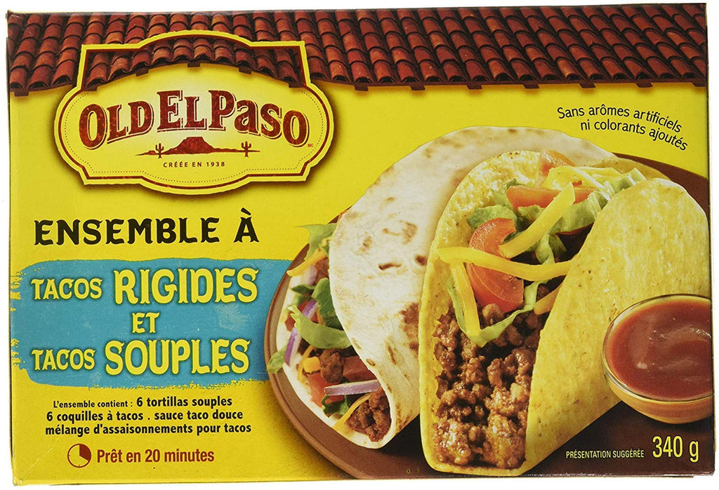 Old El Paso Hard and Soft Taco Kit, 12 shells, 340g/12 oz., {Imported from Canada}