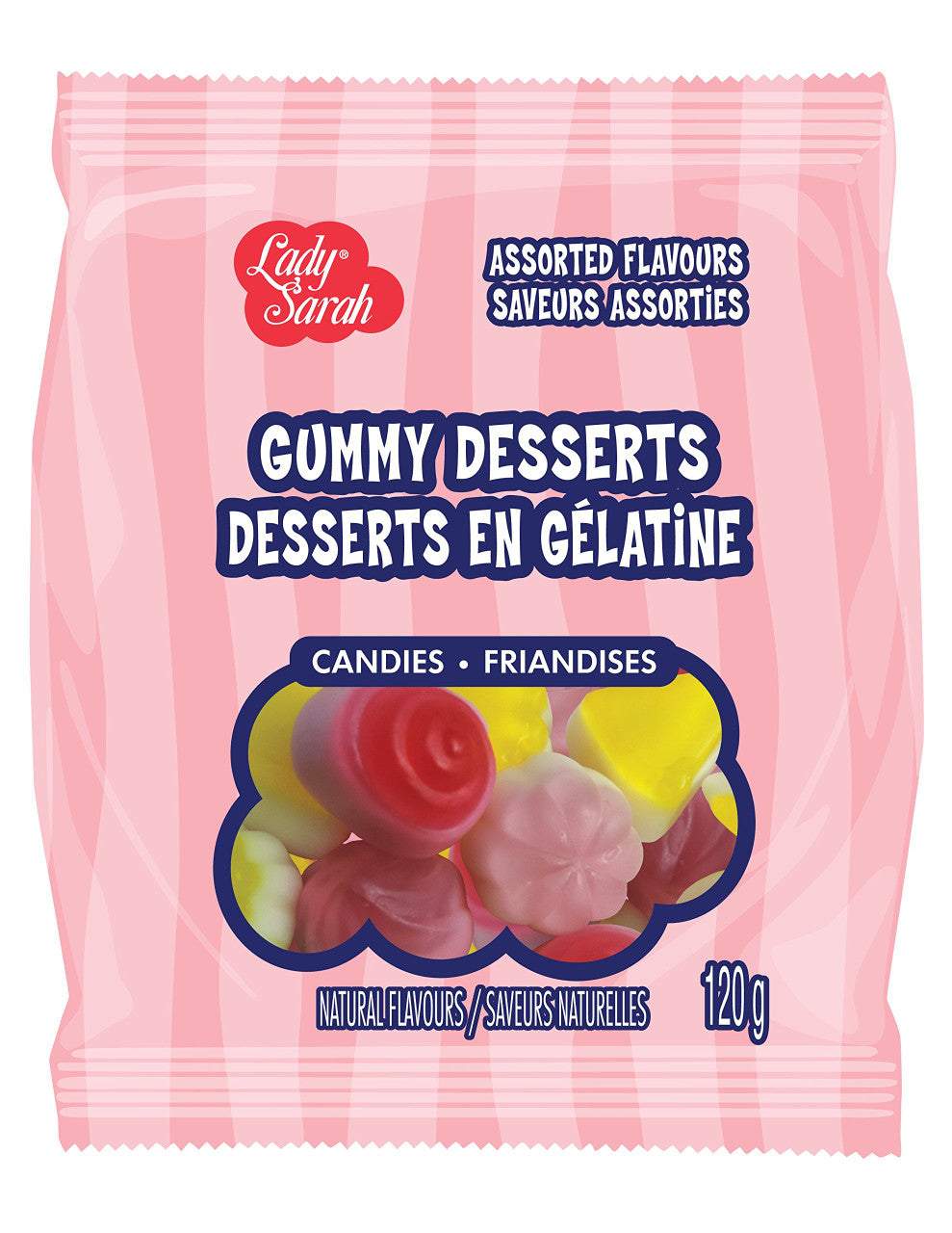 Lady Sarah Gummy Dessert,Assorted Flavours, 120g/4.2oz., Per Bag, {Imported from Canada}