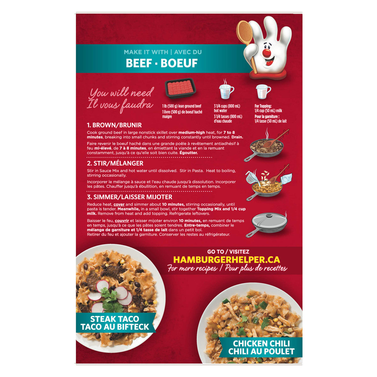 Hamburger Helper, Beef Taco, 210g/7.4oz., {Imported from Canada}