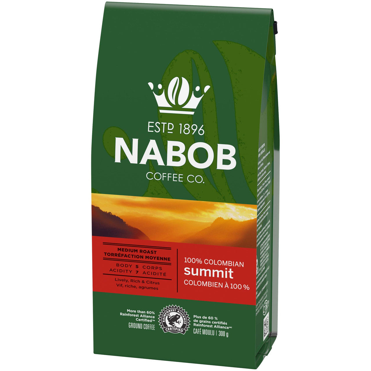 Nabob Summit 100% Colombian Ground Coffee, 300g/10.6 oz. (Pack of 6) {Imported from Canada}